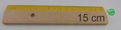 Massstab aus unlackiertem Buchenholz mit Metalleinlage  
