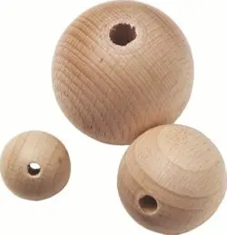 Holzkugeln mit Bohrung, natur 