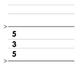 53VRR, 5mm liniert mit 3mm Zwischenraum und Schreiblinie verstärkt
