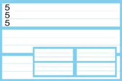 5553VRR, 5mm blau liniert, Schreiblinie verstärkt, Zwischenräume und Rand blau