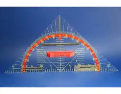 Wandtafel Geometrie-Winkel transparent aus Plexiglas