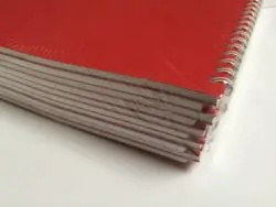 9R Pressspannheft A4 mit Drahtbindung, 9mm liniert mit Rand