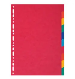 Register, Kartonregister Vollformat für A4 farbig, mit Indexblatt