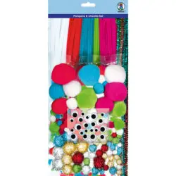 Pfeiffenputzer und Pompons Set