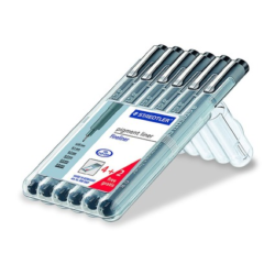 STAEDTLER Präzisionsfeinschreiber, schwarz, 6er Etui
