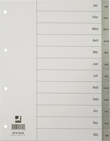 Q-CONNECT Kunststoffregister für A4 Vollformat hellgrau