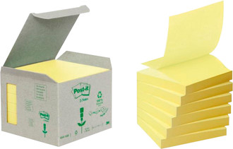 Post-it® Haftnotizen Z-Notes Recycling , gelb