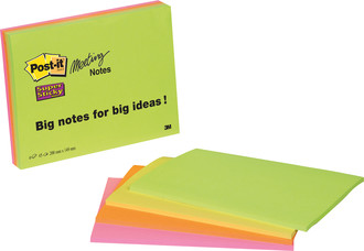 Post-it® Super Sticky Haftnotizen Meeting Notes neon