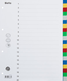 BIELLA Kunststoffregister A4+ Vollformat überbreit für Zeigetaschen