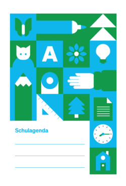 Agenda undatiert, freie Wochen- und Datumsfelder, A5, geheftet