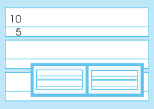105VRR, 10/5mm blau liniert, Schreiblinie verstärkt, Zwischenräume und Rand blau