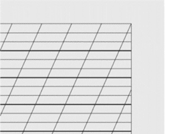 310VSRR, 3 x 10mm schräg kariert, Schreiblinie verstärkt, mit Rand