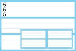 5553VRR, 5mm blau liniert, Schreiblinie verstärkt, Zwischenräume und Rand blau