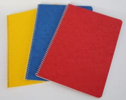 Spiralhefte mit Deckel aus Pressspan 