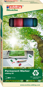 EDDING 22 EcoLine Permanent Marker mit Keilspitze, Strichbreite 1-5mm