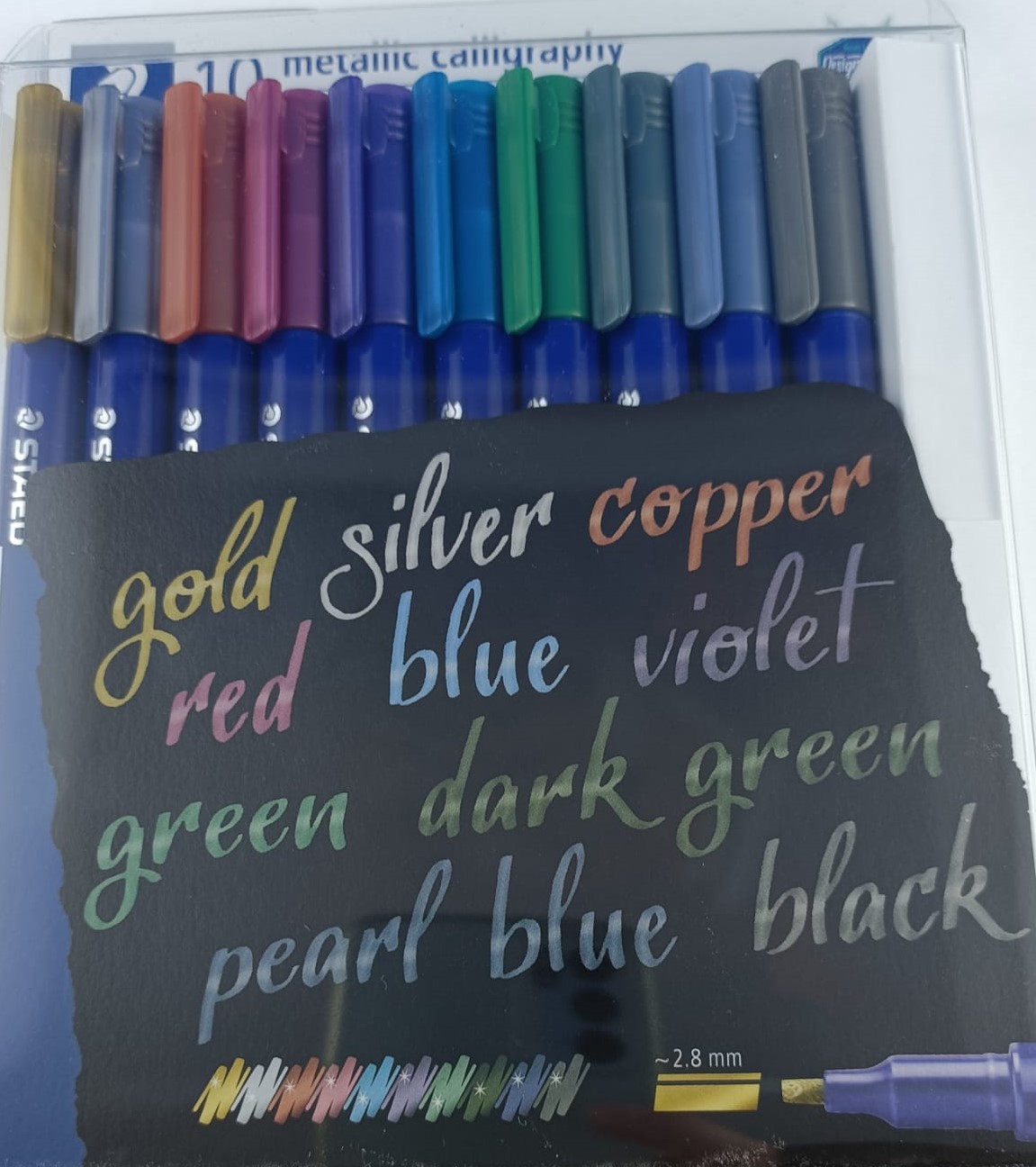 STEADTLER Metallic Calligraphy Etui mit 10 Farben – Bild 2