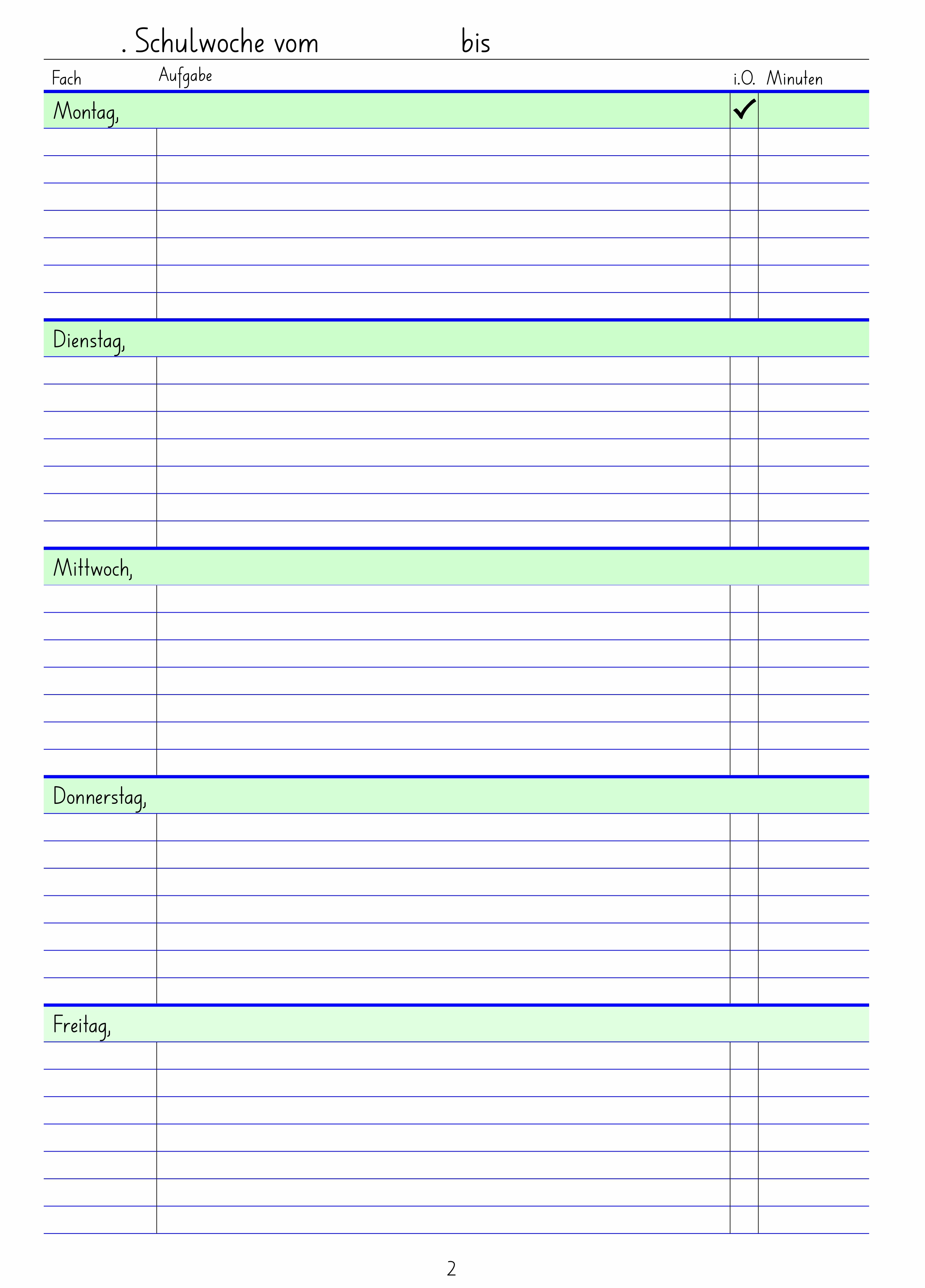 Agenda undatiert, freie Wochen- und Datumsfelder, A5, geheftet – Bild 3
