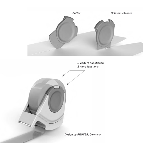 FixOn PLUS Abroller mit zwei integrierten Cuttern ohne Klebefilm