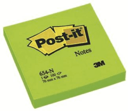 POST-IT Haftzettel neon farbig, 76mm x 76mm, 100 Blatt