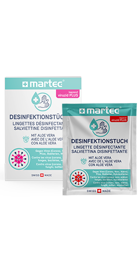 martec Desinfektionstücher mit Aloe vera To Go