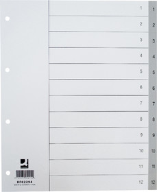 Q- Connect Kunststoffregister Vollformat für A4 überbreit für Zeigetaschen*