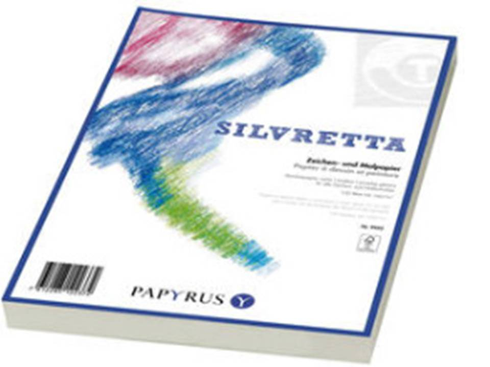 Zeichenpapier weiss Sorte SILVRETTA, einseitig gekörnt