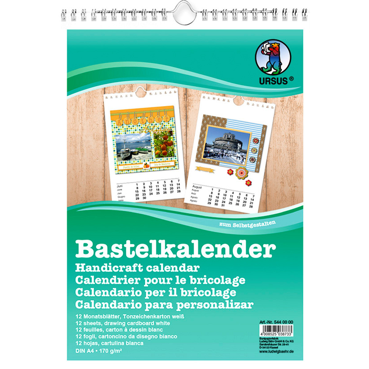 Bastelkalender A4 weiss